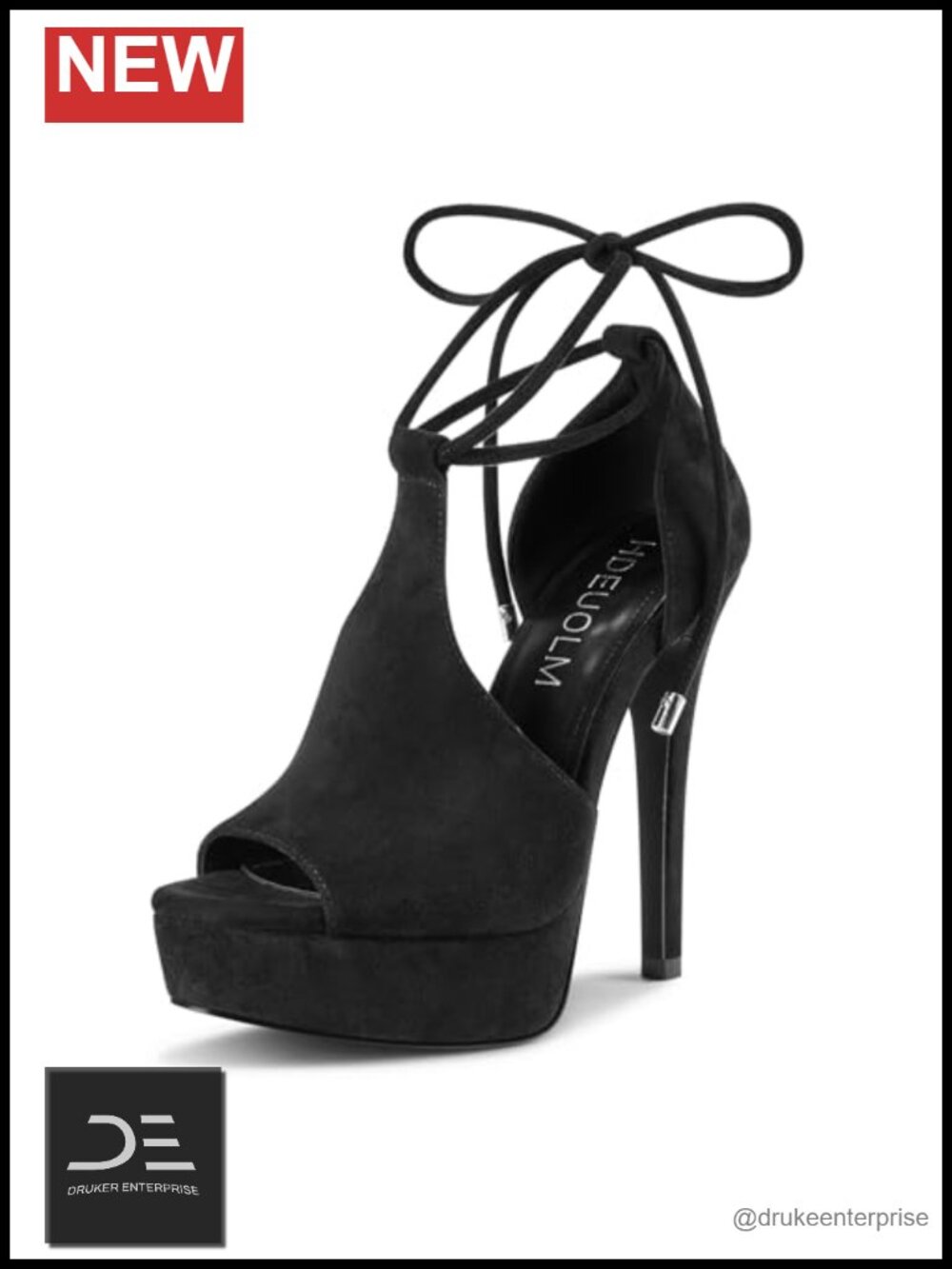 Stiletto Heel Platform Sandals Lace-up Peep Toe Wedding Dress 5.3 Inch